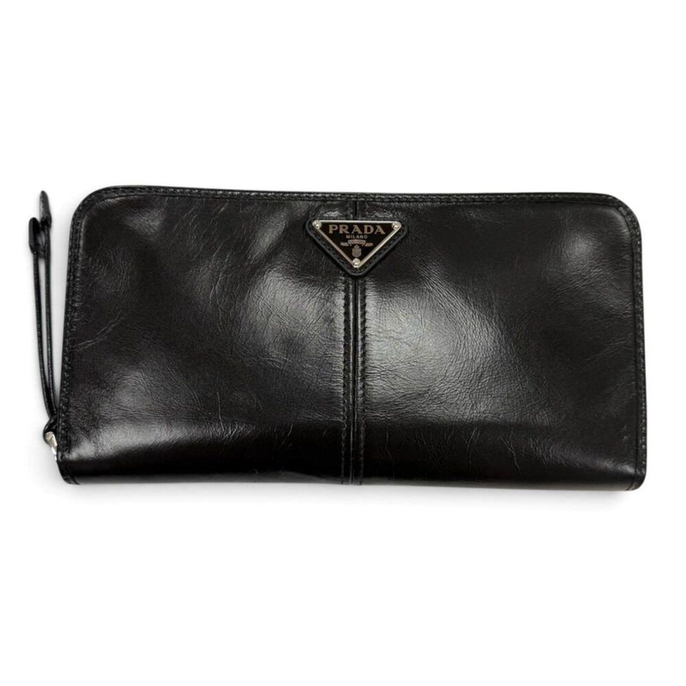 Prada Soft Lux Leather Long Zip Around Wallet
